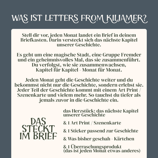 Letter 2 Individual Issue Letters from Kiljamer - Fantasy Mail Club, illustrated epistolary novel, Fantasy Mail Adventure