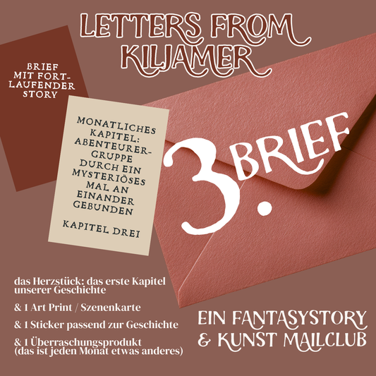 Letter 3 Individual Issue Letters from Kiljamer - Fantasy Mail Club, illustrated epistolary novel, fantasy mail adventure