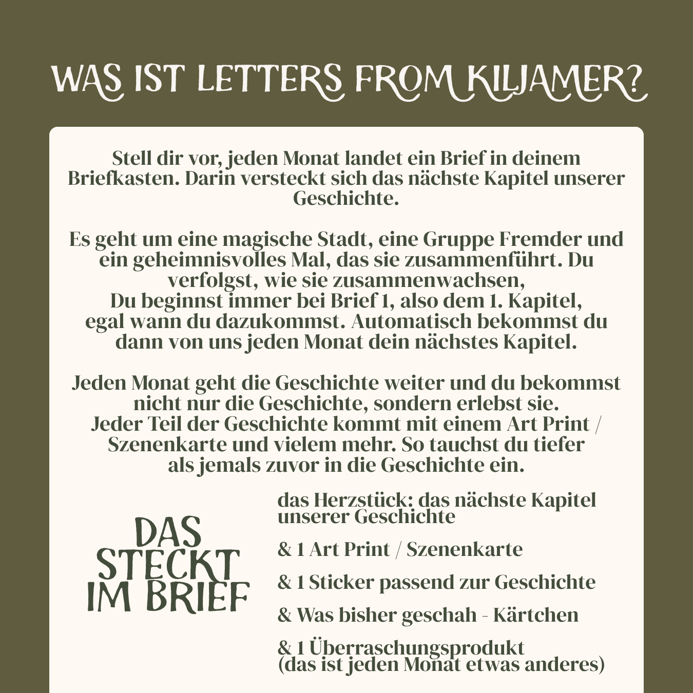 Fantasy Mail Club Letters from Kiljamer - Monthly Letter + Fantasy Story + Art