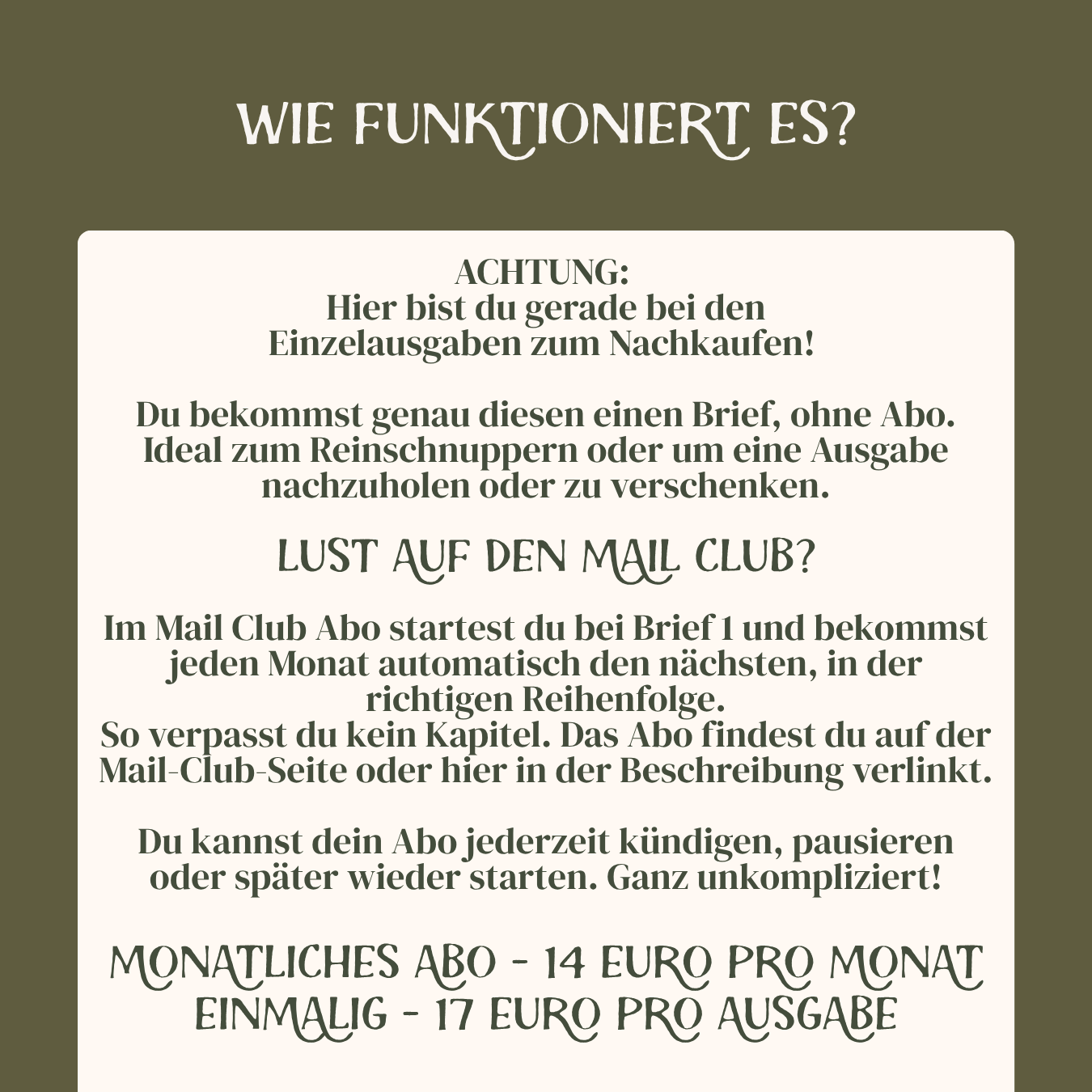 Brief 1 Einzelausgabe Letters from Kiljamer - Fantasy Mail Club, illustrierter Briefroman, Fantasy Mail Abenteuer